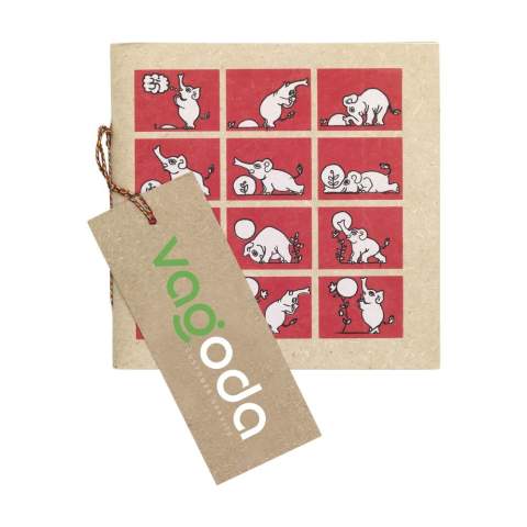 WoW! Organisch notitieboekje met een cover en papier gemaakt van olifantenpoep. Het notitieboekje heeft een 400 grams cover en bevat ca. 96 vel/192 pagina's gerecycled, houtvrij, blanco papier (100 g/m²). Het is veilig te gebruiken en het ruikt uiteraard niet naar poep. De voordelen van het gebruik van dit mestpapier: minder ontbossing, minder gebruik van chemicaliën bij de natuurlijke productie, hergebruik van water na de papierproductie en minder afval.    Eén olifant produceert elke dag 500 kg mest, genoeg om 1000 vellen A4-papier, 20 tijdschriften of 150 draagtassen te maken. Optioneel: Per stuk met kraft sleeve.