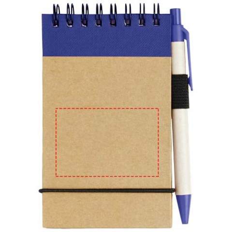 Jotting down quick ideas is made easy with the Zuse recycled jotter notepad with a pen in matching colour. The small jotter notepad contains 40 lined sheets of A7 reference recycled paper, so it fits well in any small or large bag, is easy to hold and besides all: a sustainable choice. Various printing options are available for displaying any logo on the hardcover exterior.