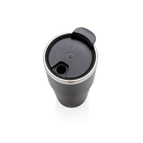 Double wall tumbler. 304 SS inside and ABS plastic outside. Engrave your logo and when picked up and shaken, the tumbler will light up your logo. Including 2 CR2032 cell battery Content: 480 ml.<br /><br />HoursHot: 2<br />HoursCold: 4