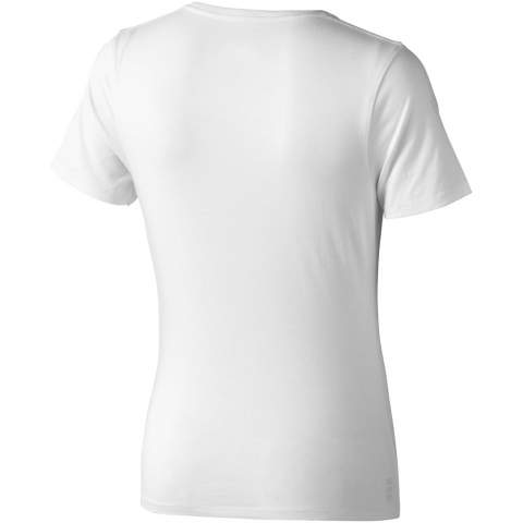 The Nanaimo short sleeve women's t-shirt made of 160 g/m² cotton is perfect for any occasion and a comfortable addition to any wardrobe. The ringspun cotton provides a stronger and smoother yarn, resulting in a more durable fabric that guarantees high quality branding. It is shaped for a feminine look and has side seams to ensure a great fit, while the printed in-neck Elevate branding adds to its overall comfort. The re-enforced shoulders also ensure a continuous fit even after long-term use.