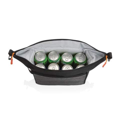 With a 8-can capacity, there is plenty of room to store your food and drinks. Additional features include a front pocket,  buckle closure and additional handle strap.