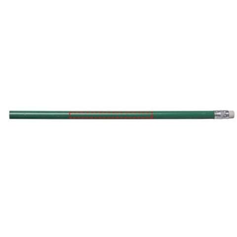 Holz Bleistift mit farbigem Schaft und einem Radiergummie. Nicht angespitzt.
