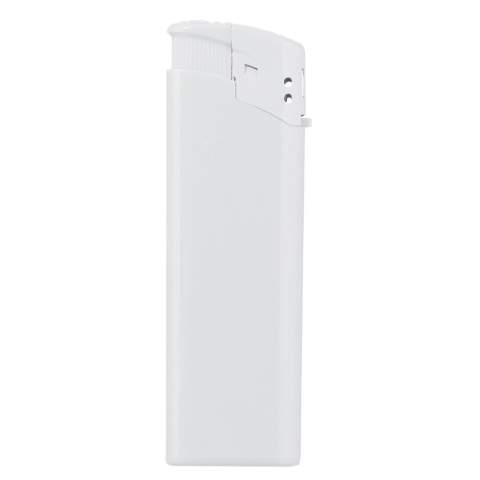 Briquet électronique rechargeable avec flamme réglable.  Existe en différents coloris. Avec sécurité enfants. Marquage en digital (quadri) ou en sérigraphie (4 couleurs pantones). Avec le marquage en digital, le prix reste le même peu importe le nombre de couleurs de marquage. Tous nos produits sont testés et certifiés, et répondent  aux normes sociales. 