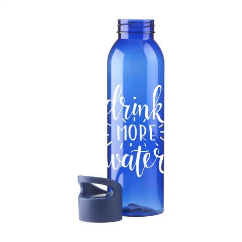 Luxuriöse Wasserflasche aus klarem Tritan Kunststoff: umweltfreundlich, BPA-frei, beständig und wiederverwendbar. Mit praktischem Schraubdeckel und tropfsicher. Nicht spülmaschinengeeignet. Fassungsvermögen: 650 ml.