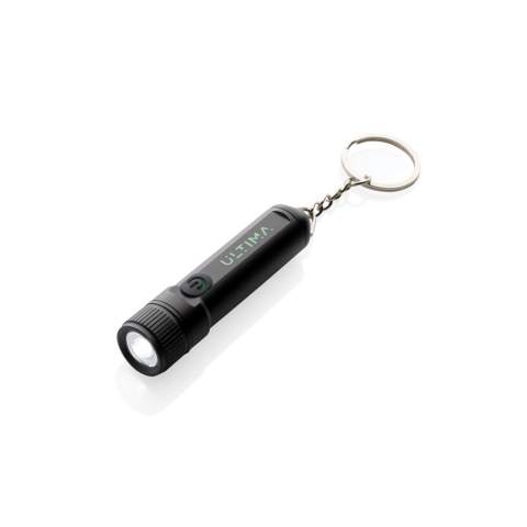 Ultra bright pocket size torch made with RCS recycled aluminum Total recycled content: 58% based on total item weight. RCS certification ensures a completely certified supply chain of the recycled materials. The torch has a super bright 120 lumen XTE LED light that will create a beam up to 30 metres. The torch has a 200 mah grade A lithium battery that provides an operating time up to 1 hour with quick re-charging via USB-C under 1 hour. The torch is IPX 4 waterproof so also suitable to use in bad weather conditions.  The torch offers 3 modes: 100%/50% and flashing. Packed in plastic free FSC gift box. Including recycled TPE USB C charging cable.<br /><br />Lightsource: LED<br />LightsourceQty: 1<br />PVC free: true