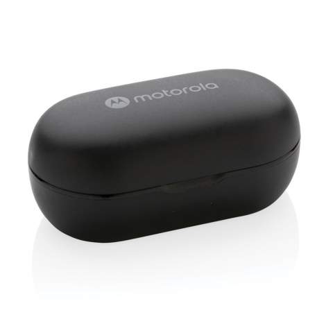 Oreillettes Motorola Bluetooth 2.0 TWS. Forme ergonomique. Commande tactile. 6 heures d’autonomie de la batterie avec une seule charge, 15 heures d’autonomie de la batterie avec le boîtier de charge. Microphone pour fonction mains-libres et l'assistant vocal: SIRI® et Google Assistant™.<br /><br />HasBluetooth: True