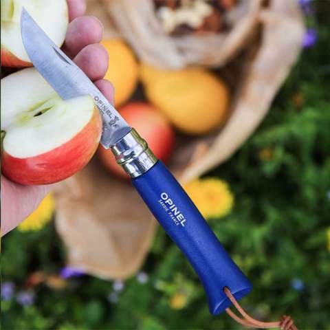 Pocket knife from the Opinel brand. The blade of this knife is made from stainless Sandvik 12C27 steel. The handle is made from beech wood, finished with a layer of varnish to protect against moisture and dirt. 95% of this wood comes from French, sustainably managed companies. When opened, the knife has a length of 19 cm and is secured with a Virobloc® system lock. This knife is ideal for picnics, barbecuing, fishing or tracking. An everyday pocket knife that that can be used for a diverse range of tasks. Made in France. Please note local rules may apply regarding the possession and/or carrying of knives or multitools in public.
