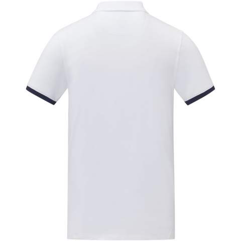 The Morgan short sleeve men's duotone polo is a stylish and comfortable option for any casual or business setting. Made from a 200 g/m² piqué knit cotton fabric, this polo is both durable and breathable. Featuring a flat knit collar and rib cuffs with contrast colour detailing, this polo offers a modern twist on a classic design. The two-button placket and pick-stitch details add an extra touch of sophistication, and the satin neck tape and heat transfer main label provide comfort and ease of wear. 