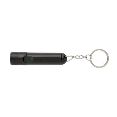 Ultra bright pocket size torch made with RCS recycled aluminum Total recycled content: 58% based on total item weight. RCS certification ensures a completely certified supply chain of the recycled materials. The torch has a super bright 120 lumen XTE LED light that will create a beam up to 30 metres. The torch has a 200 mah grade A lithium battery that provides an operating time up to 1 hour with quick re-charging via USB-C under 1 hour. The torch is IPX 4 waterproof so also suitable to use in bad weather conditions.  The torch offers 3 modes: 100%/50% and flashing. Packed in plastic free FSC gift box. Including recycled TPE USB C charging cable.<br /><br />Lightsource: LED<br />LightsourceQty: 1<br />PVC free: true