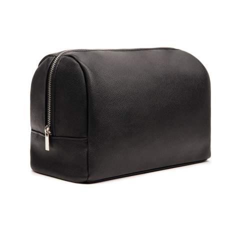 Effortlessly organise your travel essentials with our spacious toiletry bag. Designed with a clean and simple aesthetic, it's made from recycled PU and lining in accordance with RCS standards. The zipper along the short ends allows for easy access to the entire bag, making it convenient for on-the-go use. Certified by RCS (Recycled Claim Standard), RSC certification guarantees that the entire supply chain of the recycled materials is certified. The total recycled content is based on the overall product weight. This product contains 32% RCS-certified recycled polyester and 11% RCS-certified recycled PU