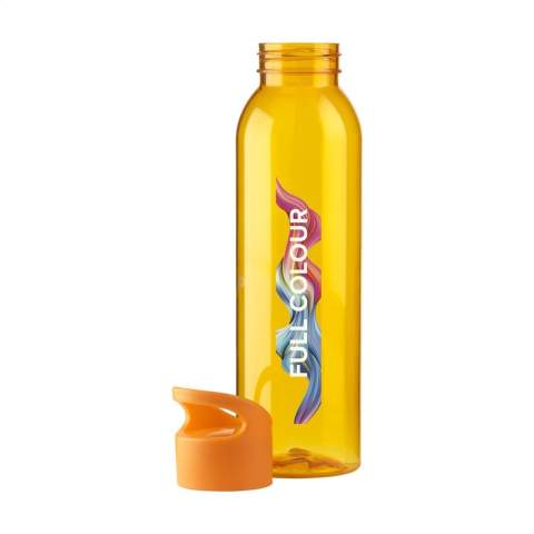Luxe, herbruikbare waterfles van PCTG SK kunststof. Met praktische schroefdop. Lekvrij. Niet vaatwasserbestendig. Inhoud 650 ml.