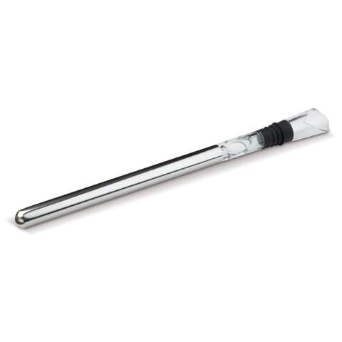 Keep your wine chilled with this nifty cooling stick. Store it in the freezer until you need it to keep your wine cool. Once inserted into the bottle of wine it also serves as a pouring spout. Comes packaged in a gift box.
