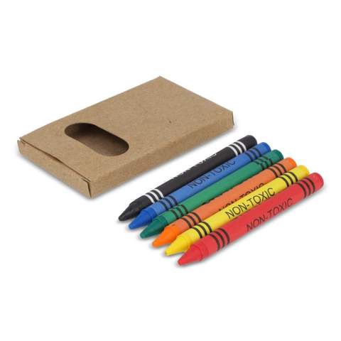 Cette boîte de bricolage compacte comprend 6 crayons de cire, parfaits pour les projets créatifs en déplacement. Un choix simple et pratique pour les activités artistiques.