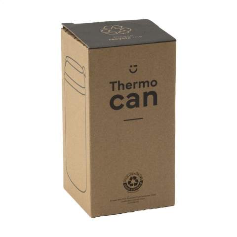 WoW! Mug isotherme à double paroi en acier inoxydable recyclé. Avec paroi intérieure en plastique, couvercle à vis et ouverture à clic. Dessous antidérapant. Ne passe pas au lave-vaisselle. Certifié RCS. Matière recyclée totale : 46%. Capacité 300 ml.     L'inox peut être recyclé de nombreuses fois tout en conservant en grande partie la qualité du matériau. En utilisant de l'acier inoxydable recyclé, on a besoin de moins de nouvelles matières premières. Cela signifie moins de consommation d'énergie et moins d'utilisation d'eau. Un choix responsable. Chaque article est fourni dans une boite individuelle en papier kraft marron.