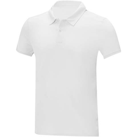 The Deimos short sleeve men's cool fit polo offers unbeatable comfort with its lightweight 105 g/m² polyester mesh fabric. Its cool fit design ensures breathability and moisture-wicking properties, keeping you dry all day. Designed with functionality in mind, the forward side seam and narrow flatlock stitching details enhance flexibility and provide a modern athletic look. Additionally, the interior custom branding options allow personalised branding or customisation inside the polo. Whether going to the tennis court or hitting the gym, the Deimos polo keeps up with your active lifestyle while bringing both comfort and style.