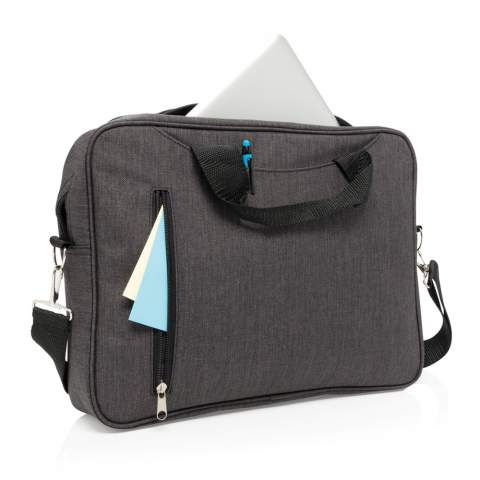 Carry your laptop around town for the daily commute to school or work in this classic 15’’ 600D polyester laptop bag. PVC free<br /><br />FitsLaptopTabletSizeInches: 15.0<br />PVC free: true
