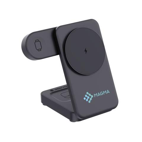 Müssen Sie alle Ihre Geräte gleichzeitig aufladen? Arcadia hat mit seinem ultraschnellen magnetischen 15W-Ladegerät die Lösung für Sie. Kompakt & wireless kann es auf dem Schreibtisch oder dem Nachttisch verwendet werden, lässt sich aber auch ganz einfach zusammenklappen, um es auf Reisen mitzunehmen. Auf der Rückseite ist eine eine 5W-Ladestation, mit der Sie ein zweites Telefon oder Ohrhörer aufladen können. Zudem verwenden Sie das Uhrenladegerät, um die neuesten Generationen der iWatch mit Strom zu versorgen. Arcadia wird mit einem 120cm langen recycelten TPE-Kabel geliefert, das eine einfache Einrichtung an jedem beliebigen Ort ermöglicht. Schließen Sie es einfach an eine Schnellladequelle (mindestens 9V/2A) an, um loszulegen. Es besteht aus recyc. ABS mit RCS-Zertifizierung (Recycled Claim Standard) mit einem Recyclinganteil von 34% bezogen auf das Gesamtgewicht des Artikels. Urban Vitamin-Artikel werden ohne PVC hergestellt und in kunststoffreduzierten Verpackungen verpackt.<br /><br />WirelessCharging: true<br />PVC free: true