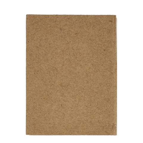 This sustainable booklet, made from craft paper, contains two sizes of sticky notes: 50 sheets of 75 x 49mm notes and 125 sheets of 49 x 14mm notes (25 sheets each in five colors). It’s a practical accessory for organizing thoughts and reminders.