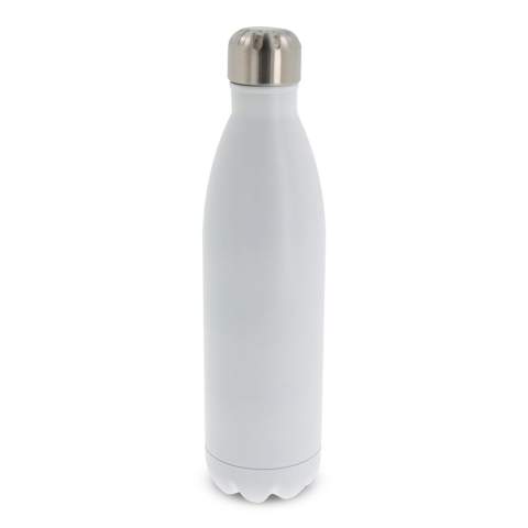 Double walled vacuum insulated drinking bottle with a 0,75L capacity. This 100% leak-proof bottle keeps drinks at the same temperature for longer thanks to the vacuum in between the walls. Drinks will stay warm for up to 12 hours and/or cold up to 24 hours. Comes packaged in a gift box.