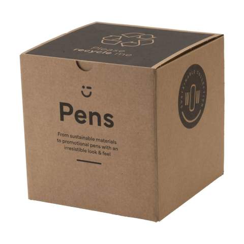 WoW! Blue ink ballpoint pen. The transparent coloured holder is made from recycled ABS. With push button, metal clip and silver coloured accents. GRS-certified. Total recycled material: 78%.