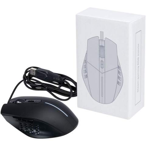 De muis bij uitstek voor serieuze gamers! Deze muis is ultrasnel en biedt betrouwbare prestaties voor een optimale game-ervaring. De muis heeft ingebouwd RGB-licht om een logo te laten opvallen wanneer de muis in gebruik is. Ergonomisch ontwerp dat perfect in de handpalm past en geweldige ondersteuning biedt voor lange gamesessies. 4 verschillende DPI-instellingen (1200/1600/2400/3600) voor alle gevoeligheidsvereisten. Geleverd in een geschenkverpakking van duurzaam materiaal.