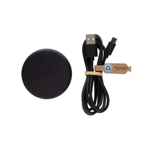 Unique design 15W magnetic wireless charger that gives you the option to charge either your mobile device, earbuds or iWatch.  Simply click them on and start charging. Made with recycled ABS and recycled TPE. Total recycled content: 35% based on total item weight. RCS certification ensures a completely certified supply chain of the recycled materials. Including 120 cm USB A to USB C charging cable made from RCS certified recycled TPE. Packed in FSC® packaging. PVC Free. Output 9V.2.2A Output watch: 9V/0.4A, Output earbuds: 9V/0.5A. Input 9V/3A.<br /><br />WirelessCharging: true<br />PVC free: true