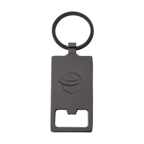 Keychain with bottle opener. With a hardwood handle and a zinc alloy opener. Attached to a sturdy, metal key ring. Each item is supplied in an individual brown cardboard envelope.