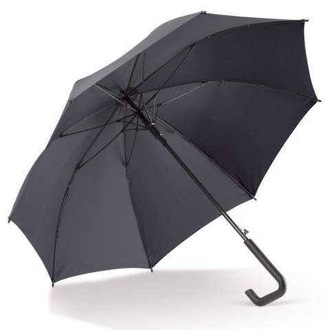 Luxe stokparaplu met design handvat. Deze paraplu heeft een volledig glasvezel frame en is windproof. Gemaakt van Pongee polyester.
