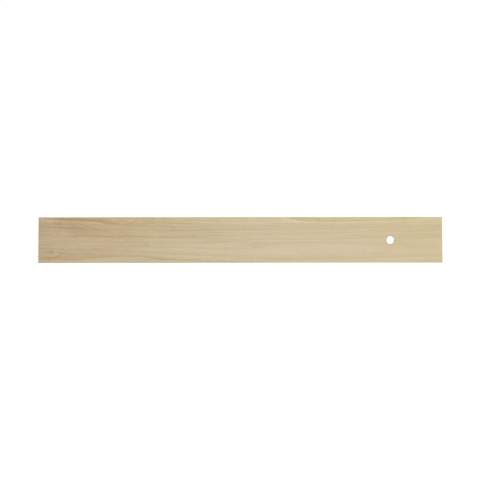 Lineal (30 cm) aus Lindenholz, mit eingelegtem Metallstreifen.