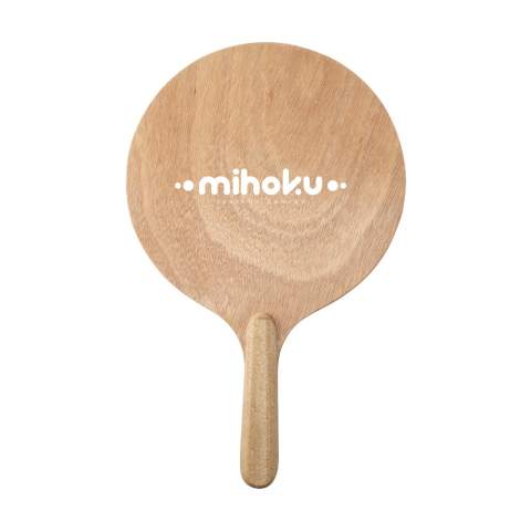 WoW! Luxury sports-themed beach tennis set. This set consists of 2 wooden rackets and 2 rubber balls. The rackets are made from MDF wood with a poplar wood finish. This is a fun activity for two players at the beach, in the park or at a campsite. This set is supplied with a handy cotton storage bag.