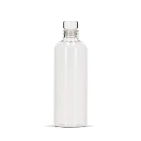 Use this crystal clear borosilicate glass bottle for drinking, mixing, or serving your favorite drinks. The sleek glass bottles feature a flexible stop to prevent spills and preserve your drinks. The absence of visible joints or seams enhances its sleek, elegant design, making it a refined choice for any occasion. 