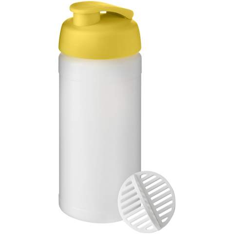 Bouteille de sport à simple paroi avec boule de shaker pour assurer un mélange homogène des boissons protéinées. Dispose d’un couvercle antifuite avec fermeture à clapet. Capacité de 500 ml. Fabriquée au Royaume-Uni. Sans BPA. Conforme à la norme EN12875-1. Lavable au lave-vaisselle.