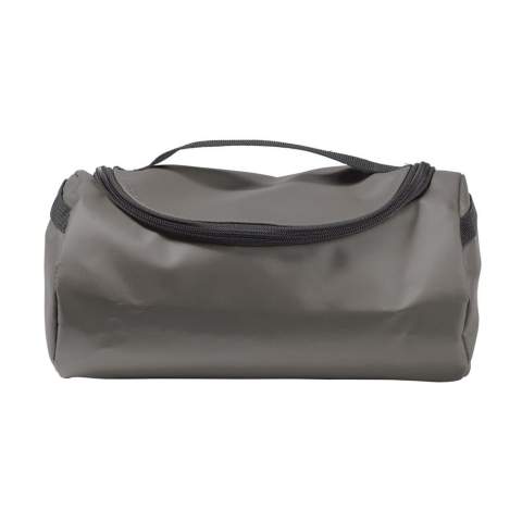 Handy toiletry bag made of sturdy material. The bag is completely lined and has mesh pockets inside.