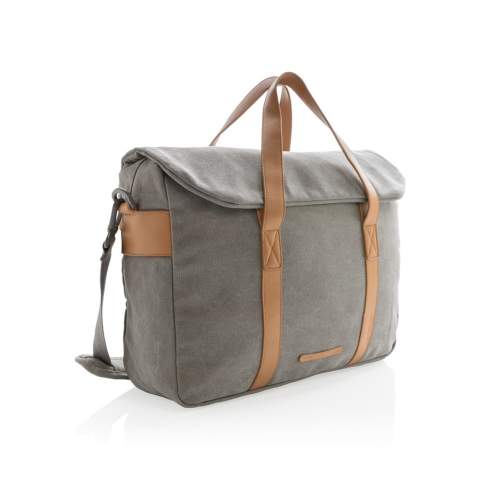 Lässige Tasche aus gepolstertem Canvas zum Schutz Ihres Laptops. Mit stylischen Applikationen aus Kunstleder. Für Laptops bis 15.6", sowie Ihre Dokumente und Tablet. Inkl. Abnehmbarem und verstellbarem Schultergut. PVC-frei.<br /><br />FitsLaptopTabletSizeInches: 15.6<br />PVC free: true