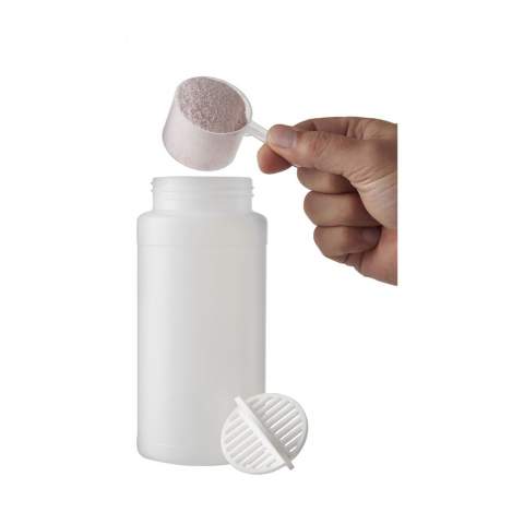 Single-wall sport bottle with shaker ball for the smooth mixing of protein shakes. Features a spill-proof lid with flip closure. Volume capacity is 500 ml. Made in the UK. BPA-free. EN12875-1 compliant and dishwasher safe.