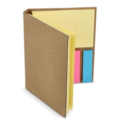 This sustainable booklet, made from craft paper, features three sizes of sticky notes: 50 sheets of 100 x 75mm notes, 25 sheets of 75 x 50mm notes, and 125 sheets of 45 x 12mm notes (25 sheets each in five colors). It’s an essential tool for organizing notes and reminders.