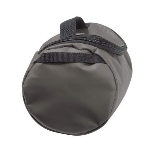 Handy toiletry bag made of sturdy material. The bag is completely lined and has mesh pockets inside.