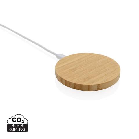 Ultra-fast 15W wireless charger with complete FSC® 100% bamboo exterior. Wireless charging compatible with Android latest generations, iPhone 8 and up. Item and accessories PVC free. Including 150 cm type C charging cable made from RCS certified recycled TPE. Packed in FSC® mix kraft box. Type-C in; Input 5V/2A; 9V/2A;12V/1.5A; Wireless output 5V/1A;9V/1.1A; 9V/1.67A (15W)<br /><br />WirelessCharging: true<br />PVC free: true