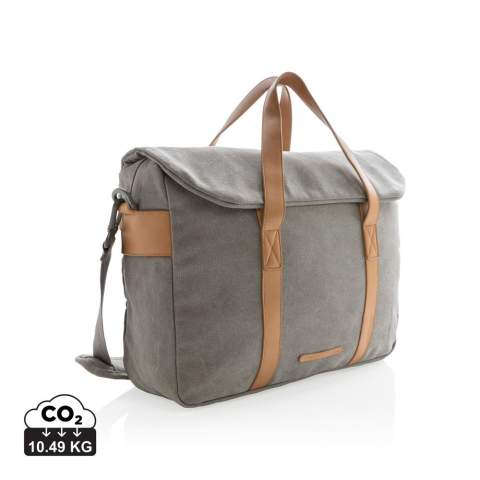 Lässige Tasche aus gepolstertem Canvas zum Schutz Ihres Laptops. Mit stylischen Applikationen aus Kunstleder. Für Laptops bis 15.6", sowie Ihre Dokumente und Tablet. Inkl. Abnehmbarem und verstellbarem Schultergut. PVC-frei.<br /><br />FitsLaptopTabletSizeInches: 15.6<br />PVC free: true
