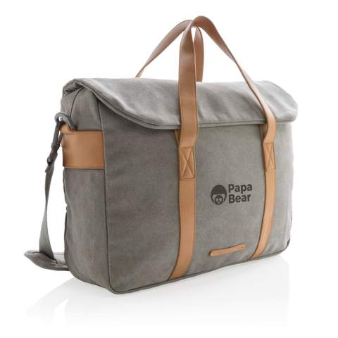 Lässige Tasche aus gepolstertem Canvas zum Schutz Ihres Laptops. Mit stylischen Applikationen aus Kunstleder. Für Laptops bis 15.6", sowie Ihre Dokumente und Tablet. Inkl. Abnehmbarem und verstellbarem Schultergut. PVC-frei.<br /><br />FitsLaptopTabletSizeInches: 15.6<br />PVC free: true