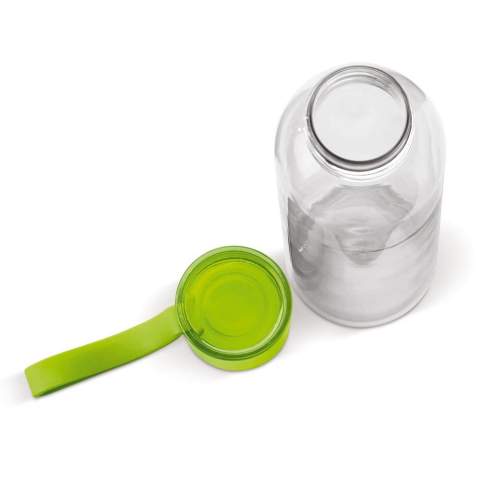 Bouteille transparente disponible en plusieurs couleurs. Capacité 600ml. Très pratique lors de vos différentes séances de sport. Avec sa poignée la bouteille est très facile à transporter.