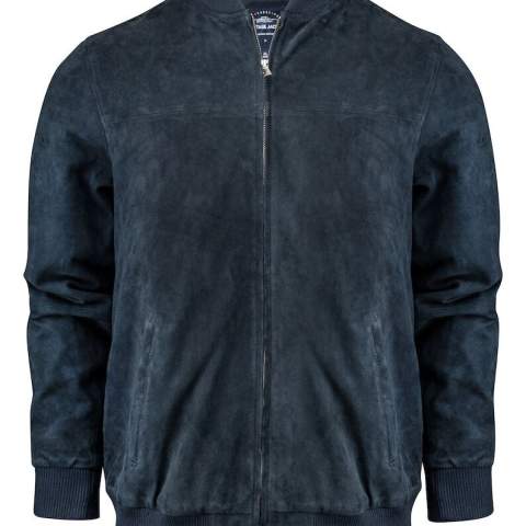 OP VOORRAAD HALF OKTOBER!<br />Lederen bomberjas met JHS logo embossed op het rugpand. 2x2 rib aan de zoom, mouwen en kraag. Twee zijzakken met metalen ritsen en twee binnenzakken. Dit artikel bevat gecertificeerde gerecyclede materialen.