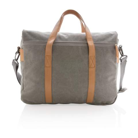 Lässige Tasche aus gepolstertem Canvas zum Schutz Ihres Laptops. Mit stylischen Applikationen aus Kunstleder. Für Laptops bis 15.6", sowie Ihre Dokumente und Tablet. Inkl. Abnehmbarem und verstellbarem Schultergut. PVC-frei.<br /><br />FitsLaptopTabletSizeInches: 15.6<br />PVC free: true