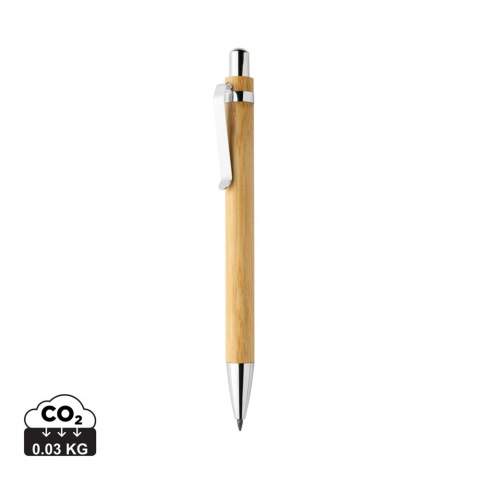 Deze Pynn infinity pen gaat langer mee dan ongeveer 100 potloden! Het heeft een schrijflengte tot ongeveer 20.000 meter en gebruikt een grafietpunt om een grafietlijn te produceren. Het schrijft niet alleen als een potlood, maar de markeringen kunnen worden gewist. Intrekbaar zodat je hem gemakkelijk in je tas kunt stoppen. In een FSC® kraft geschenkenvelop.