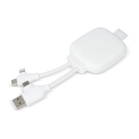 Diese 3000-mAh-Powerbank zeichnet sich durch ein kompaktes und leichtes Design aus, was sie zum perfekten Reisezubehör macht. Mit einem integrierten dualen Eingangsanschluss, der sowohl mit USB-A- als auch mit USB-Typ-C-Anschlüssen kompatibel ist, und einem dualen Ladekabel, das sowohl Lightning- als auch Typ-C-Geräte unterstützt, ist sie unglaublich vielseitig. Diese Powerbank ist nicht nur effizient, sondern auch umweltbewusst.