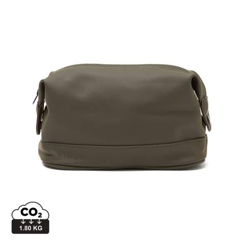 A toiletry bag that is not only practical and handy, but also minimalistic with a modern design. The bag is made of a water-repellent material, therefore you don't have to worry about its contents. The bag closes with a zipper and is ideal for traveling. Made of nubuck PU-Material which gives the bag its water-repellent properties.