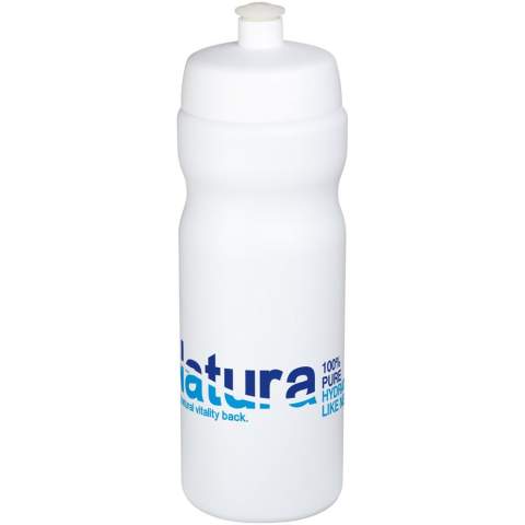 Bouteille de sport à paroi simple avec couvercle anti-déversement et bec verseur. Capacité de 650 ml. Fabriqué au Royaume-Uni.
