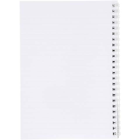Desk-Mate® A4 Spiralnotizbuch. Enthält 50 Blatt Blankopapier (80 g/m2) und ein Karton-Deckblatt (450 g/m2). Der Umschlag ist reiß- und wasserfest. Sie können die Seiten dieses praktischen Notizbuchs mit jedem beliebigen Design gestalten - ob liniertes, kariertes oder gepunktetes Papier - alles ist möglich!