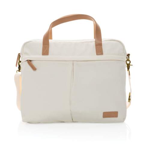 Maak het dagelijkse woon-werkverkeer een beetje makkelijker en een stuk stijlvoller met deze 16oz. laptoptas van gerecycled canvas. Deze tas heeft een gewatteerd 15,6-inch laptopvak en een ruim voor- en achtervak voor je andere dagelijkse benodigdheden. 2% van de opbrengst van elk verkocht Impact-product wordt gedoneerd aan Water.org. Samenstelling 60% gerecycled katoen en 40% gerecycled polyester Voering van 150D gerecycled polyester.<br /><br />FitsLaptopTabletSizeInches: 15.6<br />PVC free: true