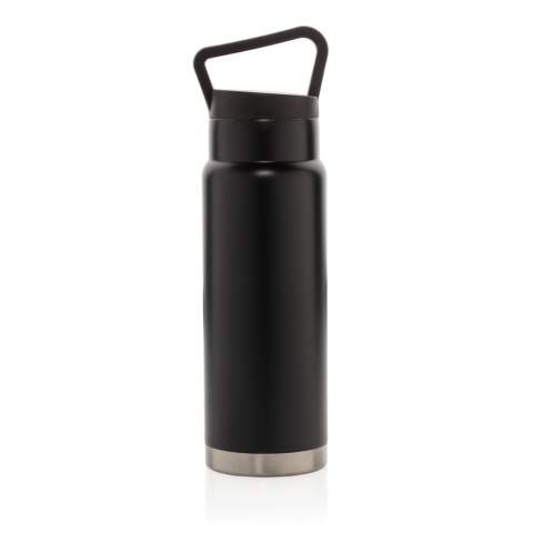Mit dem Tragegriff auf dem Deckel lässt sich diese Stainless Steel Flasche mit Vakuum-Isolierung perfekt überall hin mitnehmen. Hält Ihre Getränke bis zu 5h warm und bis zu 15h kalt. Kapazität 650ml. BPA frei. Nur Handwäsche.<br /><br />HoursHot: 5<br />HoursCold: 15